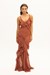 Mocha Glow backless dress